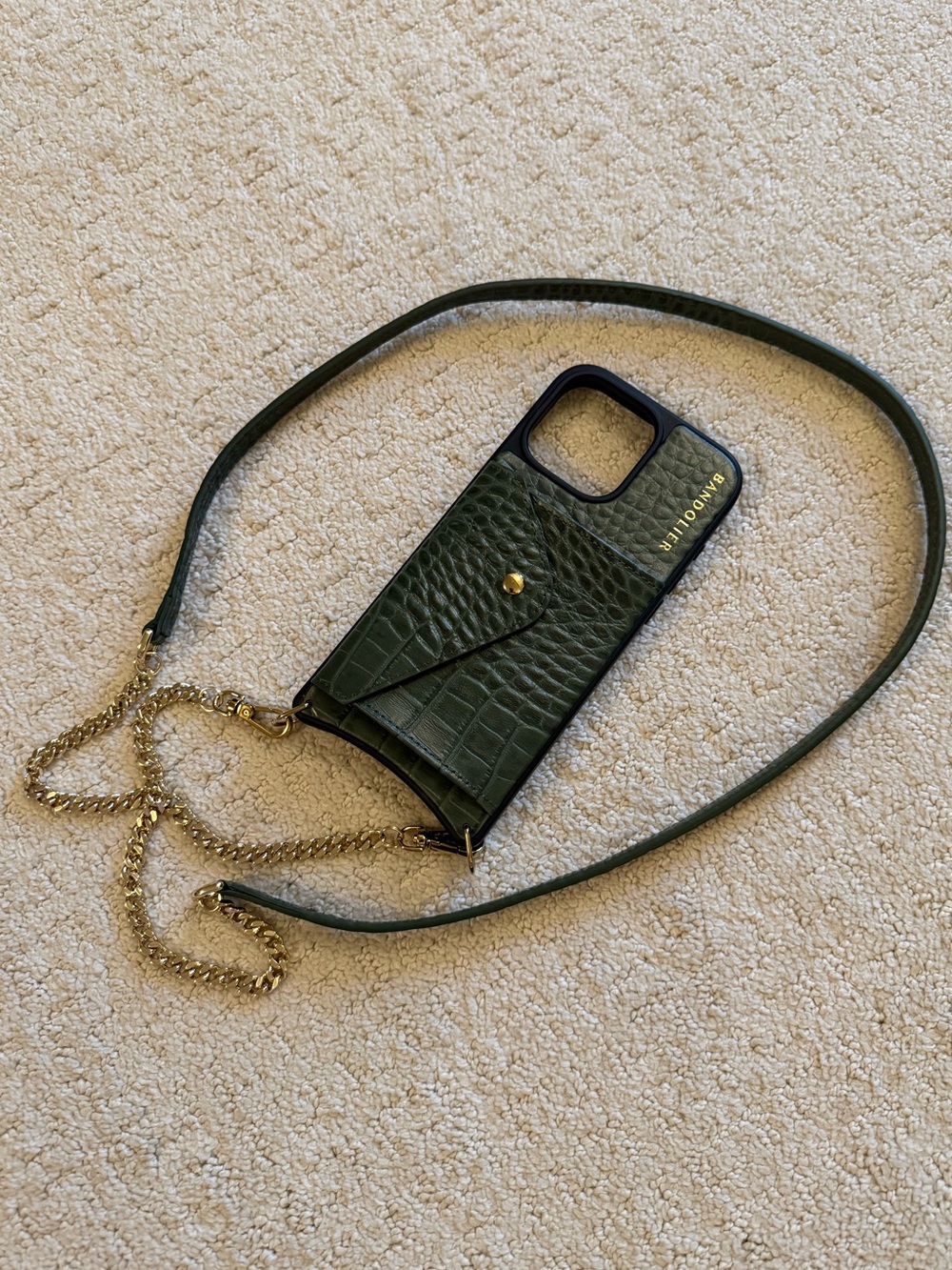 Bandolier Vivian Crossbody Phone case Green Croc